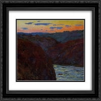 Claude Monet matted crnarna ukrašena dolina umjetničkog tiska 'Creuse, zalazak sunca'