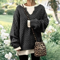 Akiigool ženski džemperi za posao Ženski kornjač kabela dugih rukava pletene džempere