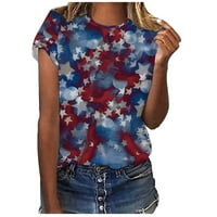Na Clearengu 4. jula Majica Žene Američke majice zastava Zvijezde Stripes Grafički ljetni kratki rukav