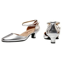 Ymiytan ženske latino cipele sandale sandale za socijalnu ples cipele zabava udobnost Neklizajuće tango haljine pumpe srebrne 4,5