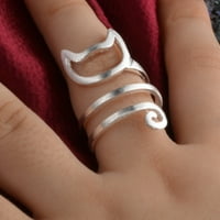 HGW Gold Class Diamond venčani prstenovi za žene Slatka mačka Srebrna prstena Ženska djevojka zamotavanje prstena Podesivi nakit Poklon srebrna Jedna veličina
