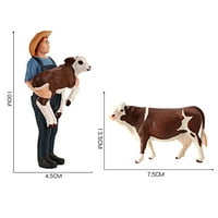 Temacd goveda model ukrasni kreativni PVC atraktivna sime krava za farmu, b