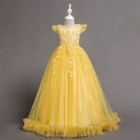 Cvjetna djevojka čipka duga haljina za djecu vjenčana djeveruše za popisivanje zabave Formalno princeze