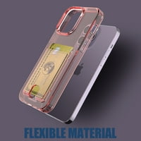 Nalacover za papir za iPhone pro novčanik, nosač nosača back kartice ultra tanak tanka fleksibilna bistra