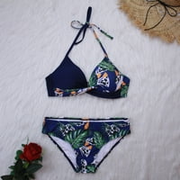 Wozhidaoke Tankini kupaći odijela za žene Kupanje bikini Push-up kupaći kostim ženske plaže Braste kupaće kostime set kupaći kostimi Tankinis set plavi xxl
