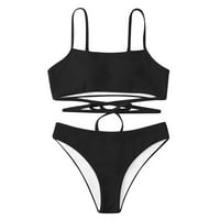 Ženski kupaći kostimi Bikini pad zavoj za zavoj grudstrukim set za plaćanje od plaže trokut visokog struka Bikini set