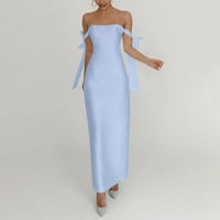 Ležerne haljine za žene Solid Maxi omotač bez rukava bez rukava blue blue s