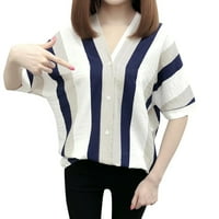 Huaai T majice za žene modne žene vrhunske košulje s kratkim rukavima V-izrez slobodno bluza ženske