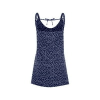 Haljine za žene Modni ljetni V-izrez bez rukava bez rukava A-line haljina za odmor Otvori Blue 4xl