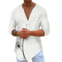 Majice muške majice muško ljeto casual v izrez za majicu bluza na majici majica majica s dugim rukavima