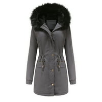 Ženski topli zadebljani kaput Plus size Topla Trendi zimska obložena kapuljača snijeg kaput jakna patelica