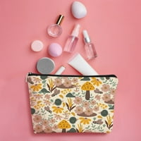 Drvo slatka žuta gljiva i botanički cvjetni cvjetni šminka šminke kozmetička torbica Travela toaletna
