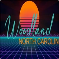 Woodlawn North Carolina Frižider Magnet Retro Neon Dizajn