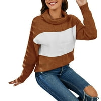 Visoki ovratni džemper za uvijanje pletena modna duks s velikim velikom veličinom Losokenke džemperi