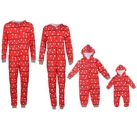 Xingqing Porodica koja odgovara Božićne pidžame Set string lampica jednodijelni rub sa kapuljačom sa