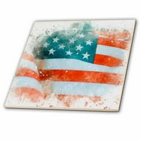 Patriotska slika akvarelske američke američke zastave Art Glass Tile CT-323611-7