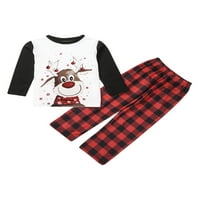 Ehfomius božićni ekran od raglan i kaid pantalona za pratnje roditelj-dječji odmor Xmamas pidžamas