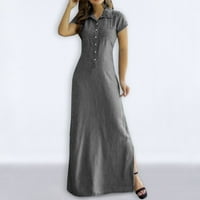 Džep za žensku majicu izrez Pocket Velika ljuljačka suknja Velike veličine Casual Dnevne haljine Ležerne
