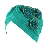Mveomtd courban poklopac turbana zamotavanje boemske cvjetne kape Headwear etnička kapa za čep čuvene pojaseve glave na plaži zelene jedna veličina