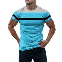 Vučene majice za muškarce Ležerne prilike natražite Stripe majicu Crew vrat kratkih rukava mišića xxl,