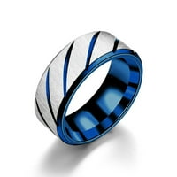Prstenovi za žene Jednostavna unutrašnja dvostruka batch cvijet Twill horizontalni pijesak modni prstenovi od nehrđajućeg čelika Plava