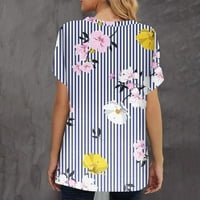 APEPAL ženska cvjetna tiskana majica Clearence s kratkim rukavima Okrugli izrez Labavi Ležerne prilike