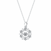 Želja Sterling Srebrna ogrlica za sneg za žene, 1ct d bezbojna moissanite ogrlica okrugla sjajnog rezanog