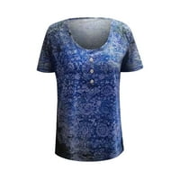 Ženska ležerna ljeta Nova majica na temperamentu s kratkim rukavima na modnoj majici Top svijetlo plava m