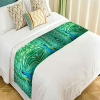 Portret pauna sa perjem van posteljine za posteljinu od posteljine šal ukrašavanja kreveta