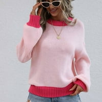 Vivianyo HD džemperi za žene odolijevanje plus veličine modne žene šivanje uzročno kauče s dugim rukavima
