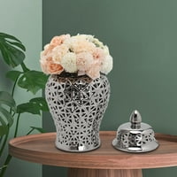 Moderna keramika izdubljena đubruna jar sa poklopcem porculanski pohranjivanje čarapa za cvijeće za