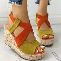 Sanbonepd sandale sandale za žene dame modne čvrste klinove casual kopče rimske cipele sandale
