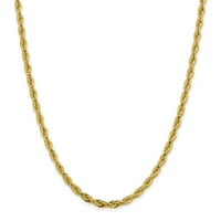 10k žuto zlato y polučvrsti ogrlica od lanaca u konopu veličine 24