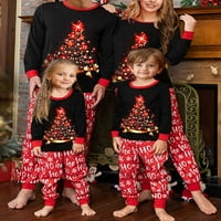 Sunsery Family Božićni pidžami Podudarni setovi Xmas Tree Tops + Letter Hlače PJS Jammies Sleep odjeća za odrasle Dječji pas