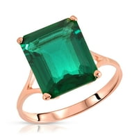 Galaxy Gold Snaguning 4. Carats 14K Solid Rose Gold Sjajni smaragdni rez Smaragd SOLITAIRE prsten sa