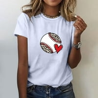 Ženske mame Grafičke košulje Ležerne duksere Labavi pulover Baseball Tops CrewNeck FESTIVALNI MAJICA PRVI VREME MOM GOEC Y2K MAJICA Bijela M
