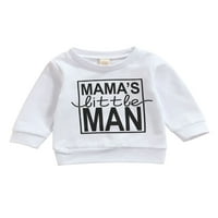 Izhanske novorođene dječake odjeću mama mama malog čovjeka dukseri duks pulover vrhovi zimske pada odjeće bijela 18-mjeseci
