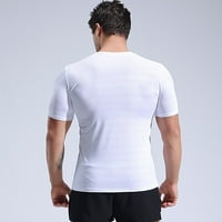 Košulje za muškarce Ljeto okruglo vrata Tanka pisma Trajanje fitness odjeća Majica Bijeli XXXL