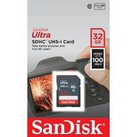 SanDisk 32GB Ultra SDHC UHS-I memorijska kartica - 100MB S, C10, SDHC - SDSDUNR-032G-GN3IN