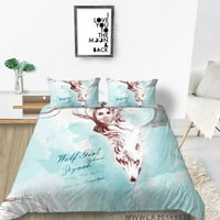 Poklopac kreveta set sa jastukom Histend Tekstil 3D Wolf tiskano odijelo za posteljinu, Twin