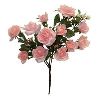 27-inkciju Umjetni polisilk Bud & Open Rose grane Bush za kućni bračni dekor