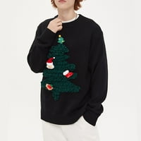 Prevelizirani džemperi za žene Božićne tiskane za odmor s dugim rukavima za odmor na dugih rukava zadebljavaju