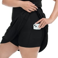 Ženska haljina plus veličine ugrađena u kratke hlače i grudnjaka Atletska haljina crna 20