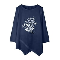 Vanjske esencijane Otemrcloc Thirts Majice za žene, dugi rukav na vrhu Ležerne prilike ljeto tiskane