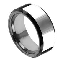 Ravni poljski volfram crni crne rubne prstene veličine 10