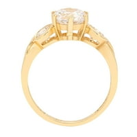 1.72CT okrugli rez čist moissinite 14k žuti zlatni godišnjica angažmana kamena prstena veličine 10.5
