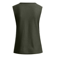 Moonker Womens Tops Košulje za žene bez rukava od pune pletene labave majice TOP VRET VRET XL GREEN