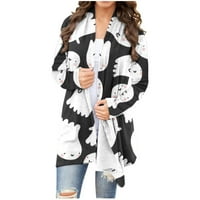 Sinimoko ženska jesena košulja za tiskane jakne casual dugih rukava za preveliki kardiganski kaputi