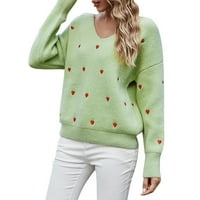Ženski džemper za pulover topli modni dobavljač srca s dugim rukavima vučlica jesen zimski džemper za