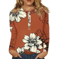 Bluze za žene Dressy Ležerne prilike dugih rukava za žene Crew Crt Pensu Ležerne prilike Čvrsti pulover Bluze crveni m
